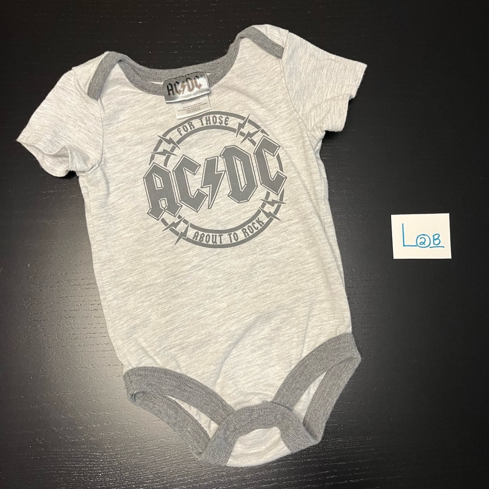 AC/DC 3-6m Gender Neutral Onesie